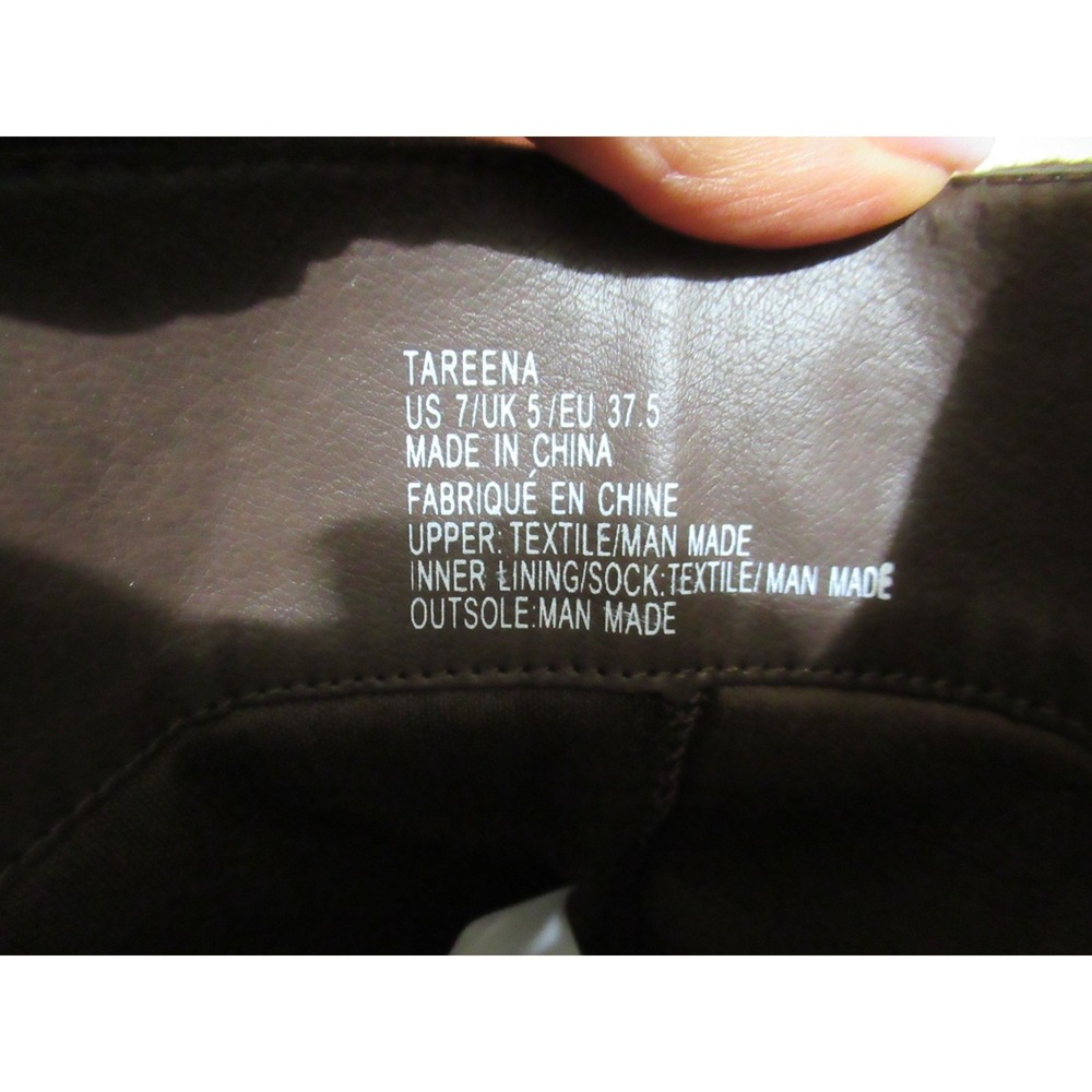 ShoeDazzle Tareena Size 37.5 (7.5) Brown Fauxe Leather/Suede Stacked Heel Boots - Picture 8 of 10